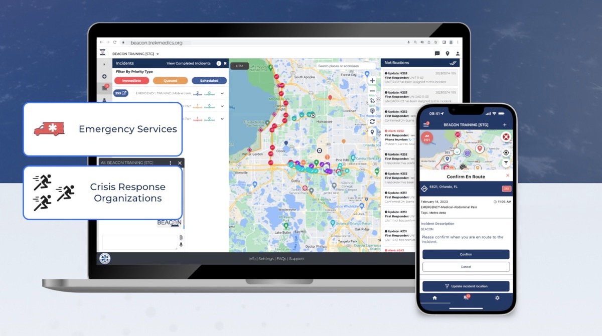 Beacon dispatch platform on desktop and mobile